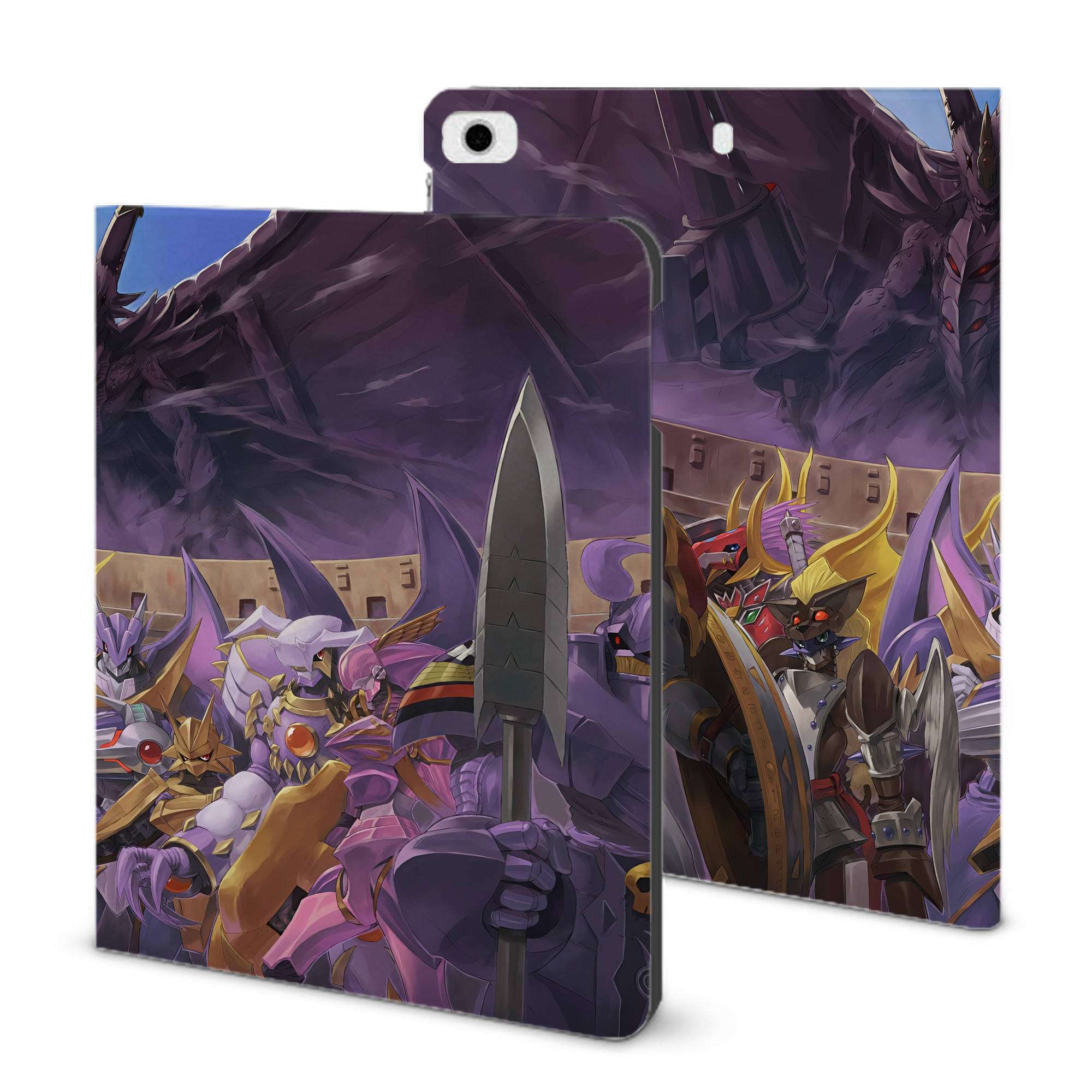 （画像用） Digimon デジタルモンスター/デジモン IPad ケース ブック型 PUレザー TPU 耐衝撃 軽量 薄型 ペン収納なし 全面保護 IPad 各モデル対応